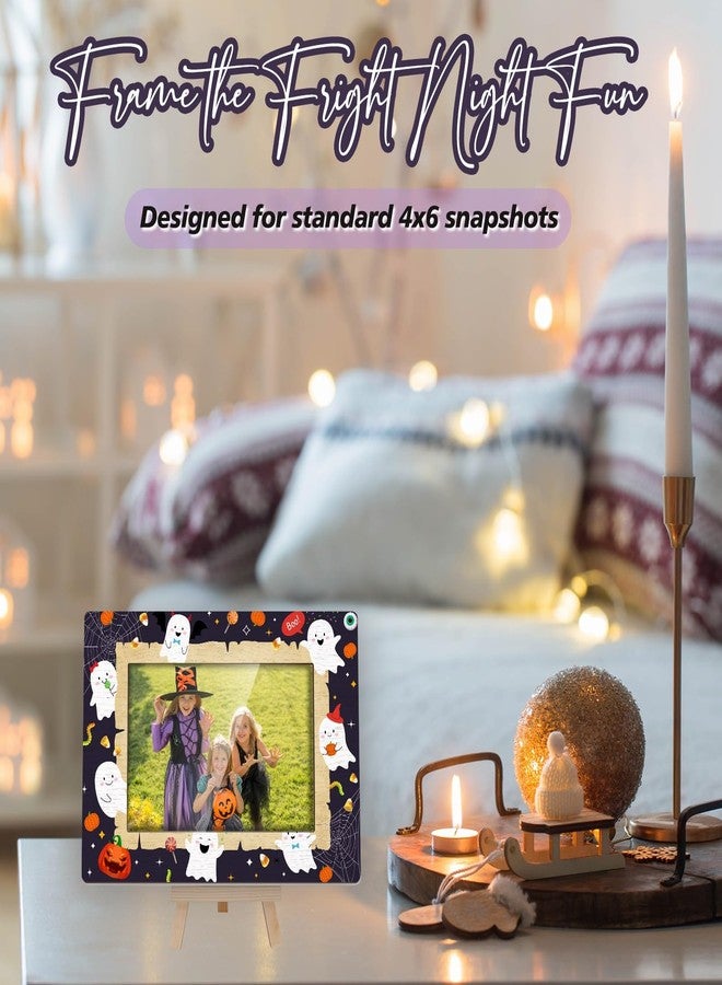Kqfdr Halloween Picture Frames, Cute Ghost Photo Picture Frame 4x6 for Home Decor, Happy Halloween Gifts for Friend Boys and Girls -A04 - Image 3